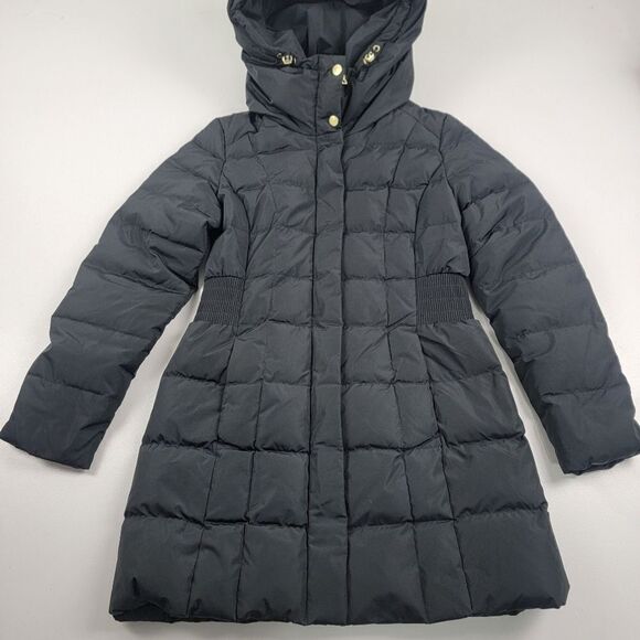 Cole Haan Signature Black Down Feather Puffer Jacket Trench Coat Womens sz Small - Picture 1 of 16